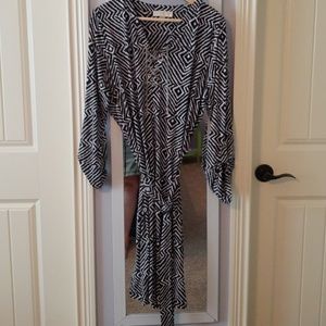 Navy and White Patterned dress